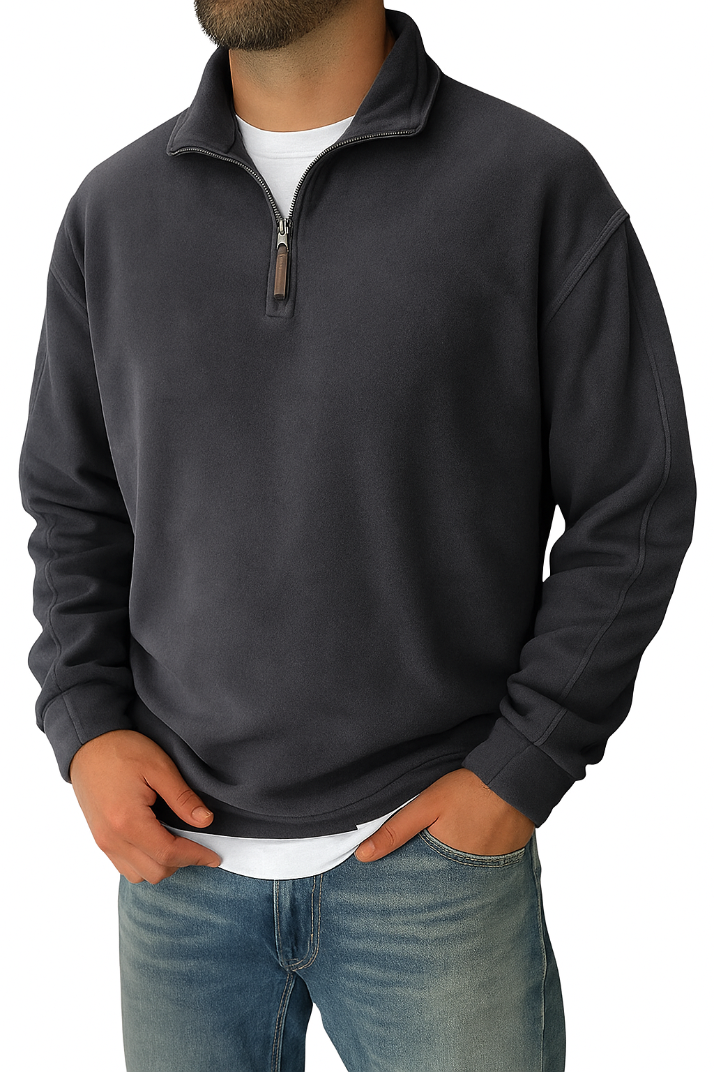 Trym | Retro Half-zip Ståkrage Sweatshirt