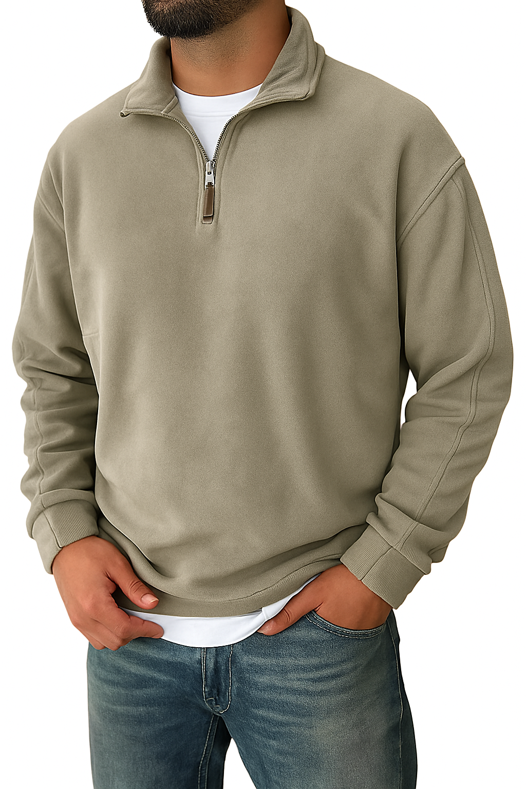 Trym | Retro Half-zip Ståkrage Sweatshirt