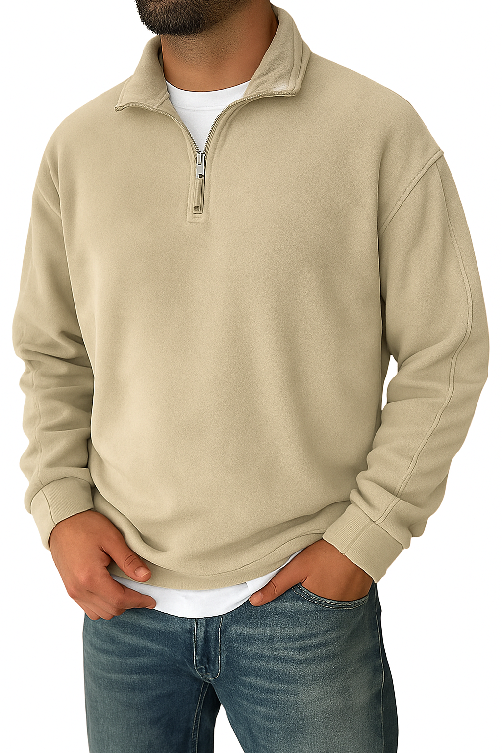 Trym | Retro Half-zip Ståkrage Sweatshirt