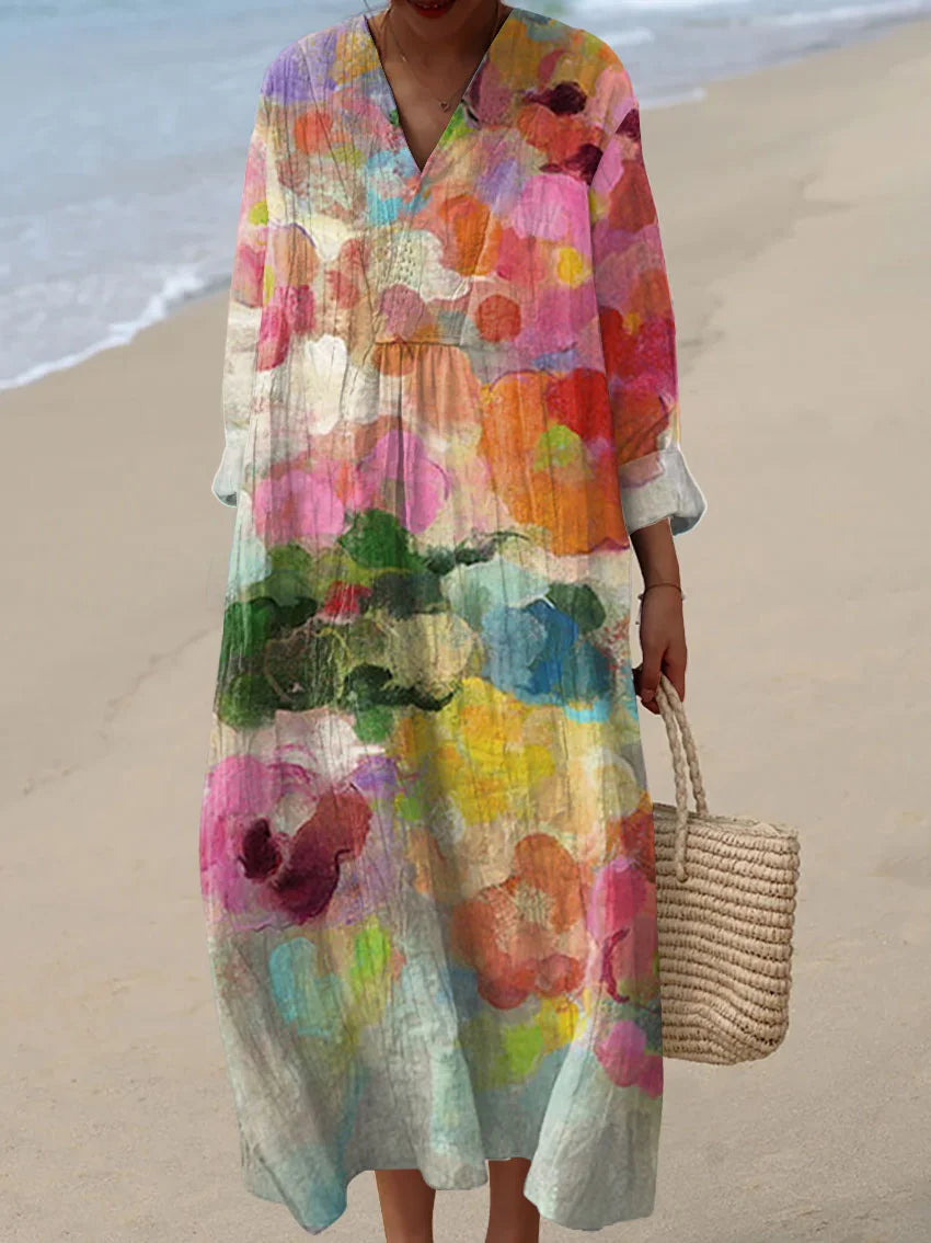 Ida | Vintage Fargerik Boho Kjole