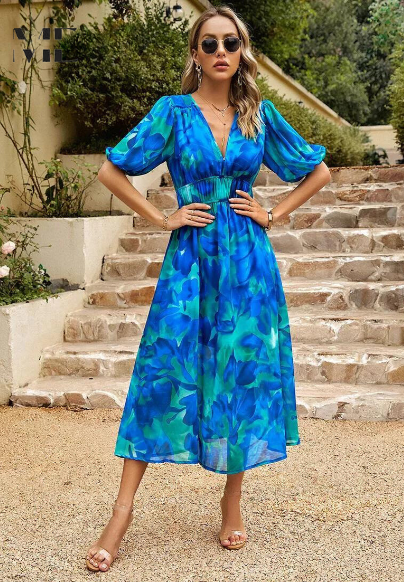 Rita | Blomstrete Kjole for Enhver Anledning