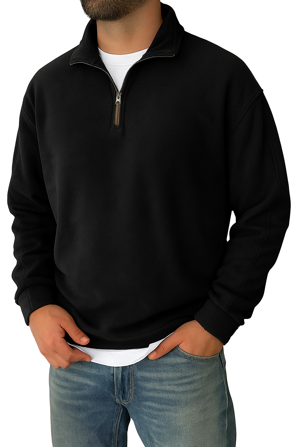 Trym | Retro Half-zip Ståkrage Sweatshirt