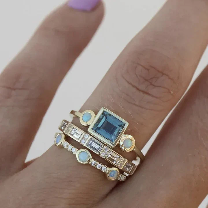 Hanna | Vintage-ring med blå zirkon