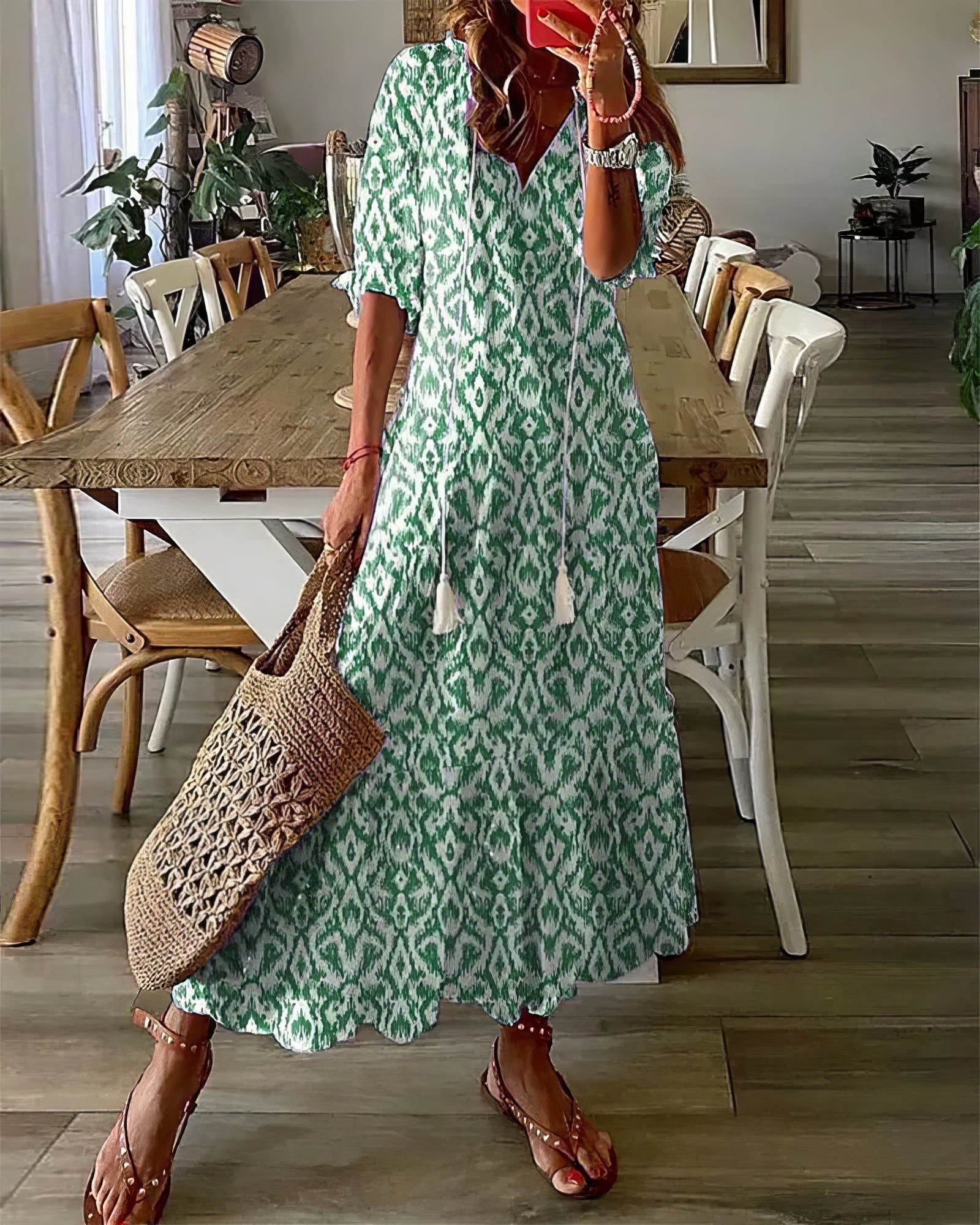 Felicia | Boho Kjole med Mage Dekning